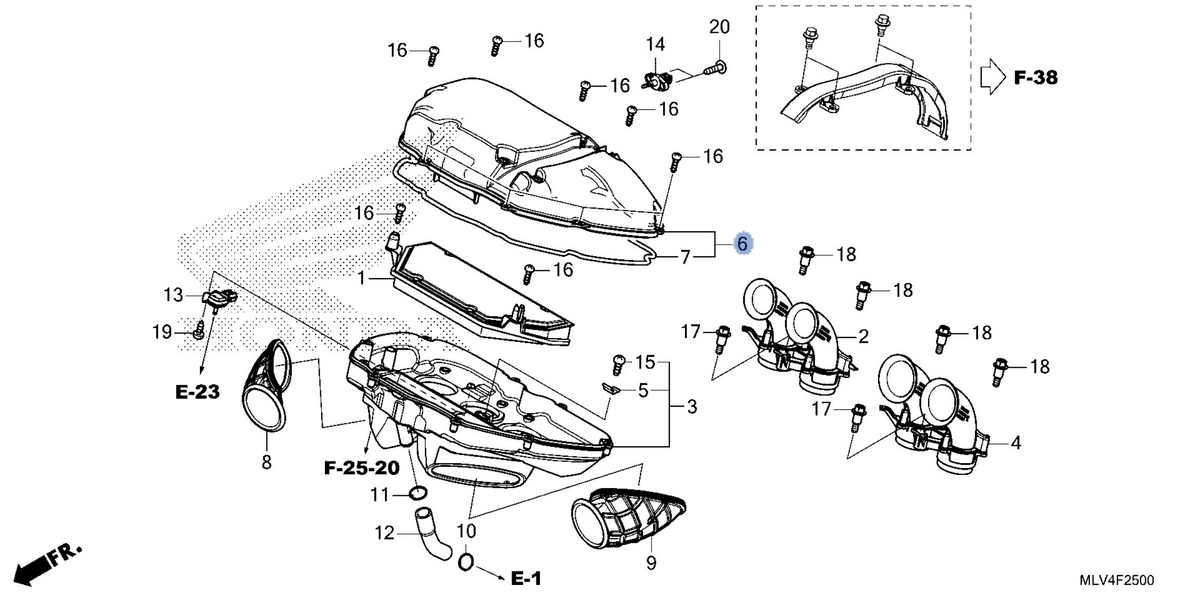 Honda OEM part 17230-MLV-J00