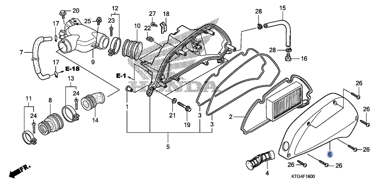 Honda OEM part 17231-KGF-901