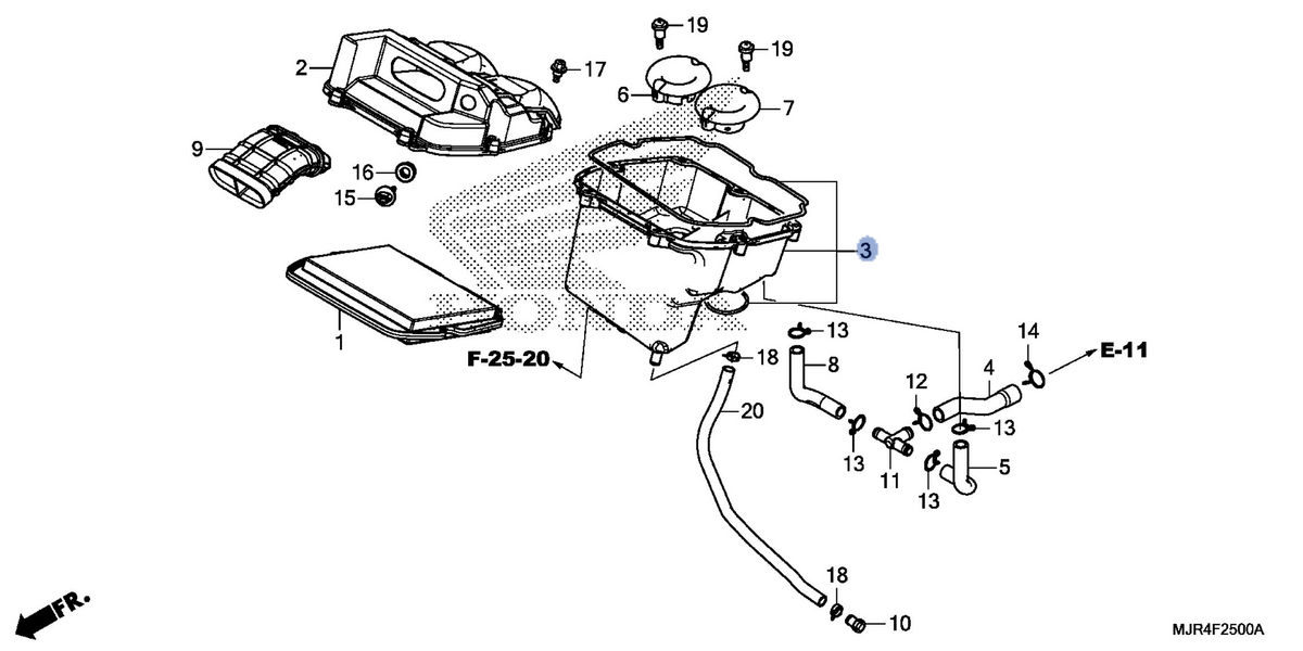 Honda OEM part 17231-MCA-A80