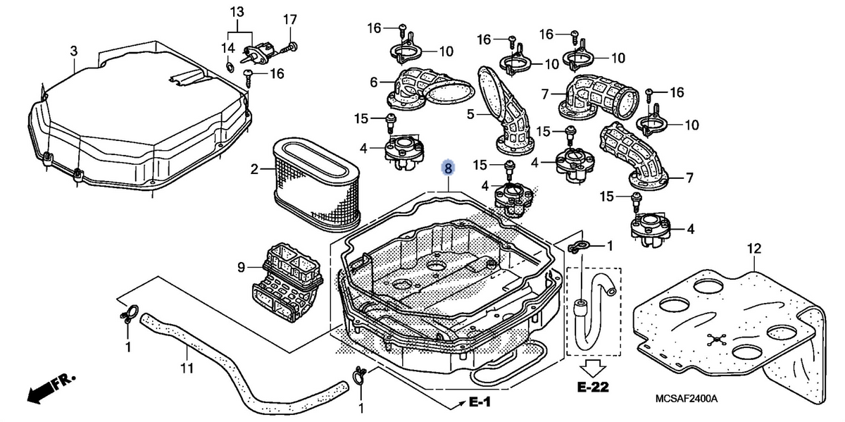 Honda OEM part 17231-MCS-G00