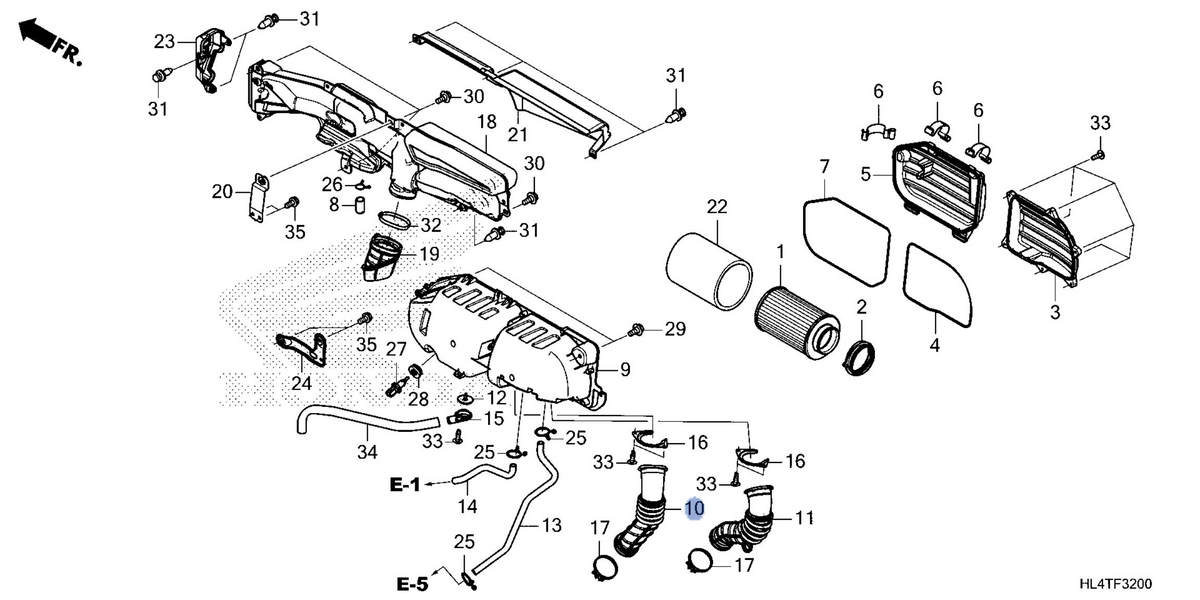 Honda OEM part 17232-HL4-B70