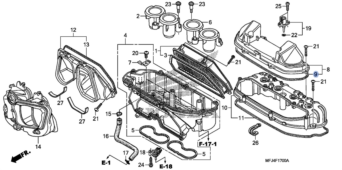 Honda OEM part 17232-MFJ-D00