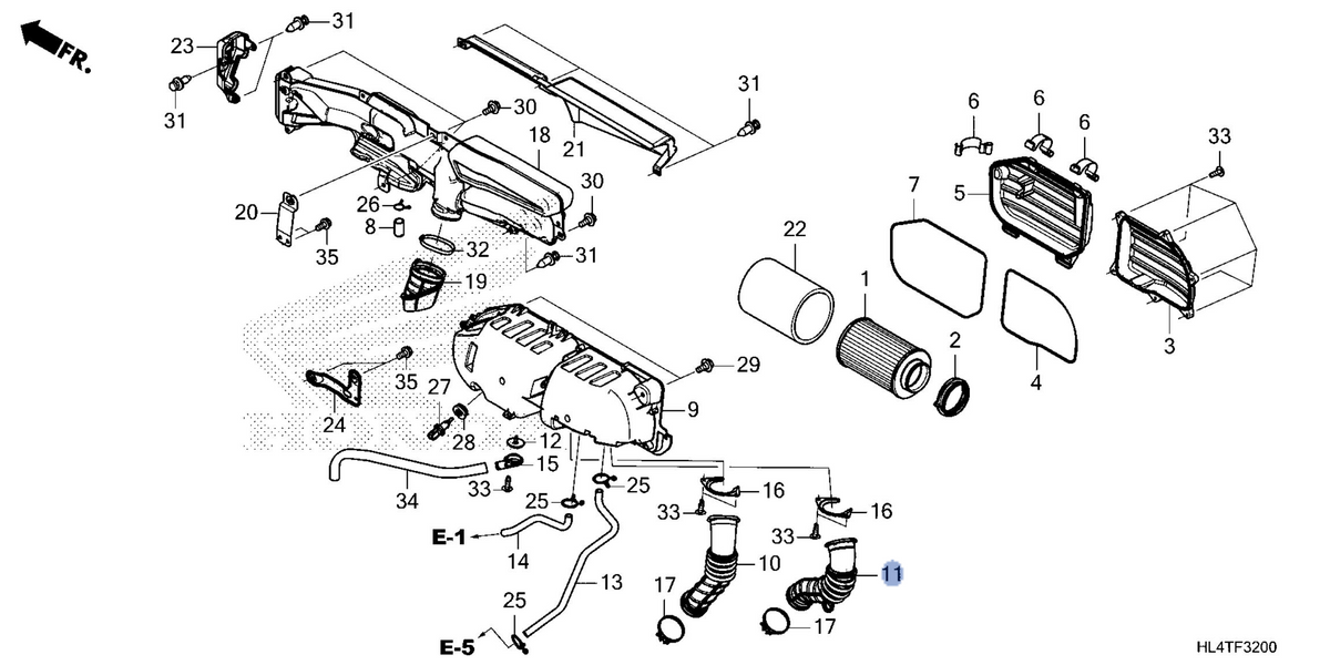 Honda OEM part 17233-HL4-B70