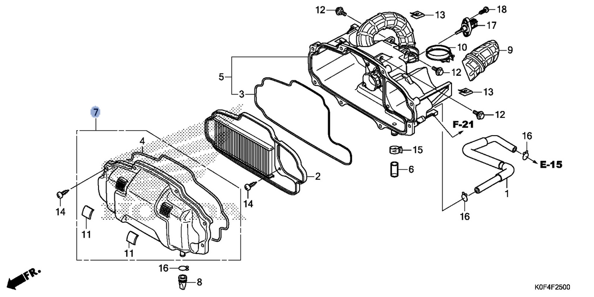 Honda OEM part 17235-K0F-T00