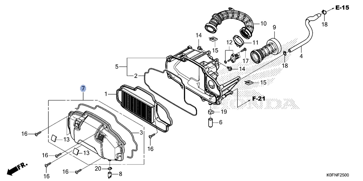 Honda OEM part 17235-K0F-T60