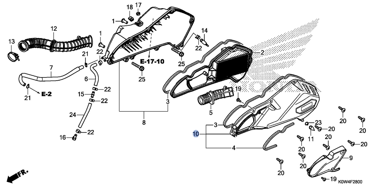 Honda OEM part 17235-K0W-T00