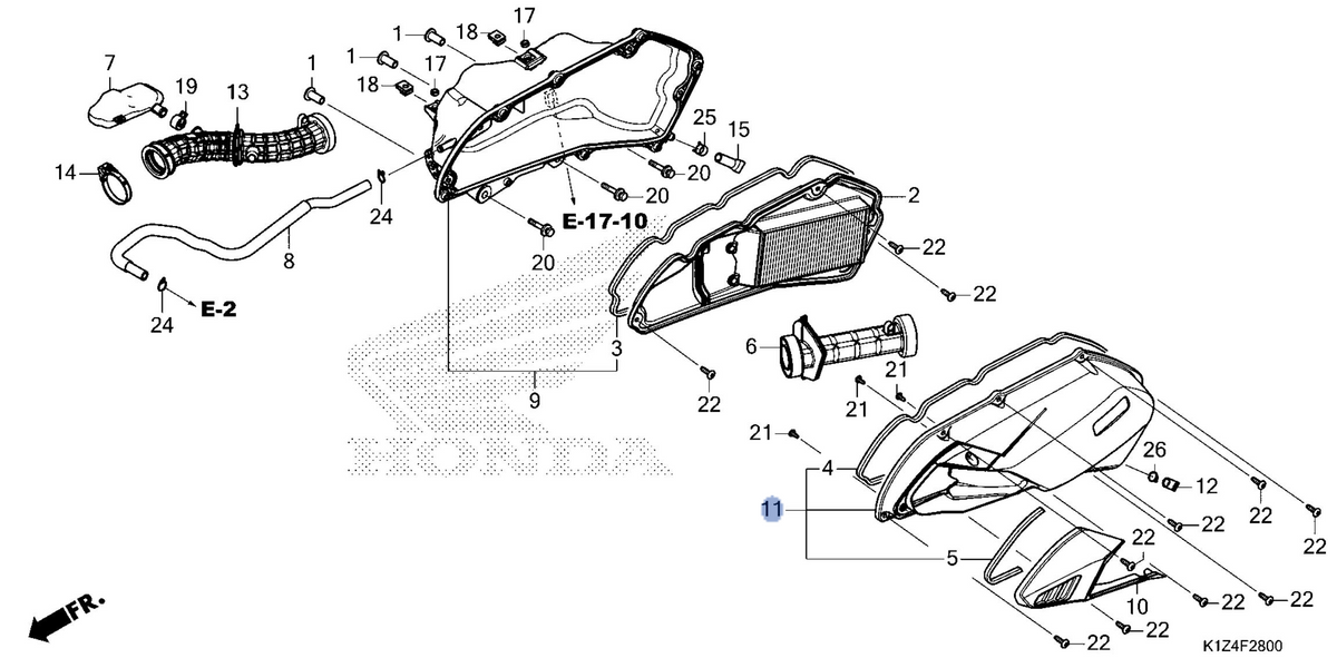 Honda OEM part 17235-K1Z-J10