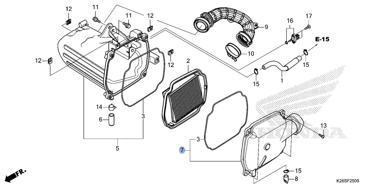 Honda OEM part 17235-K26-G00