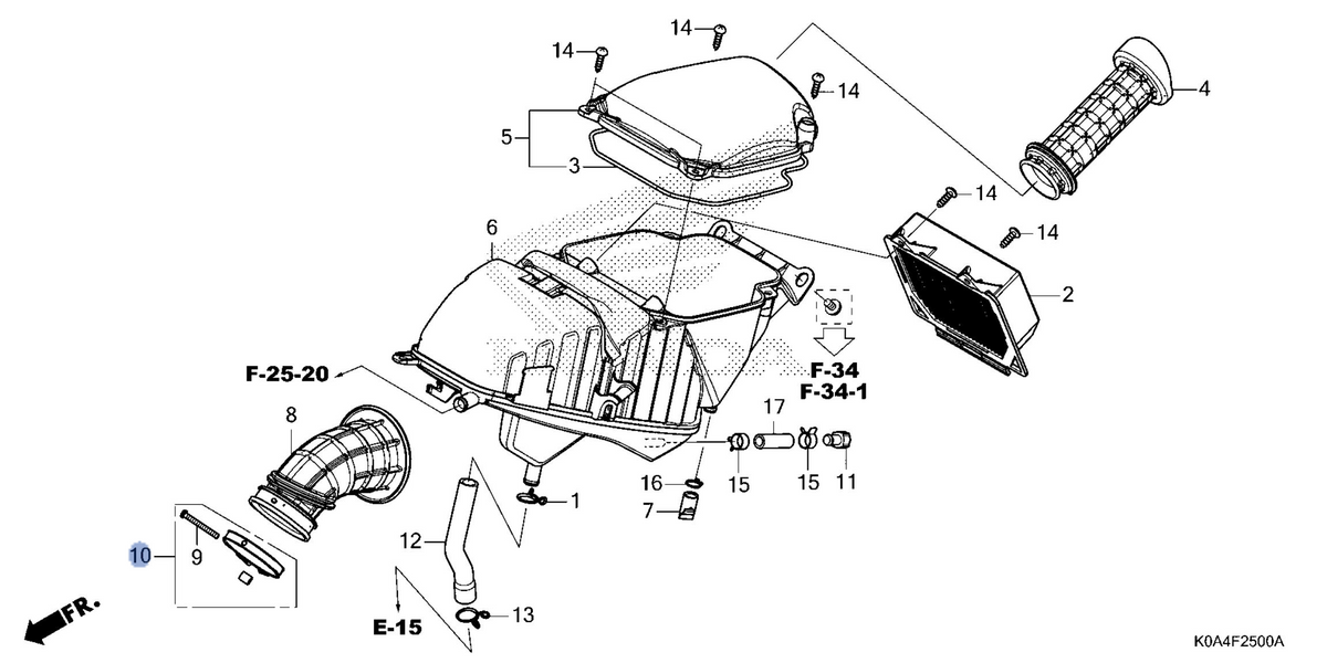 Honda OEM part 17235-MKH-D00