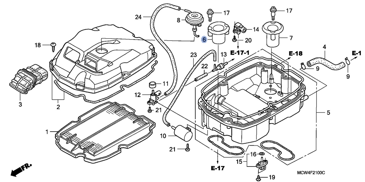 Honda OEM part 17236-MCW-D00