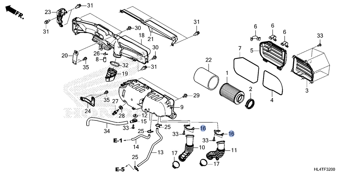 Honda OEM part 17238-HL4-B70