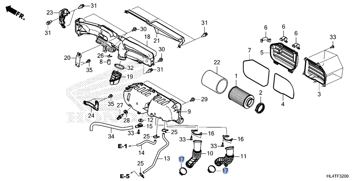 Honda OEM part 17239-HL6-A00