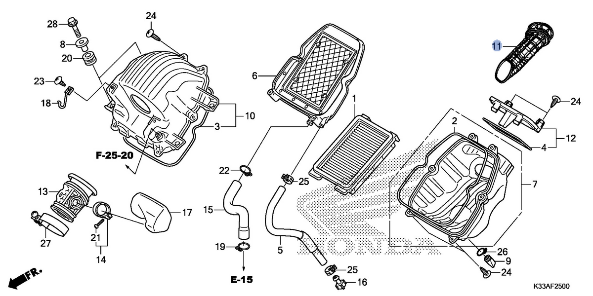 Honda OEM part 17240-K33-D00