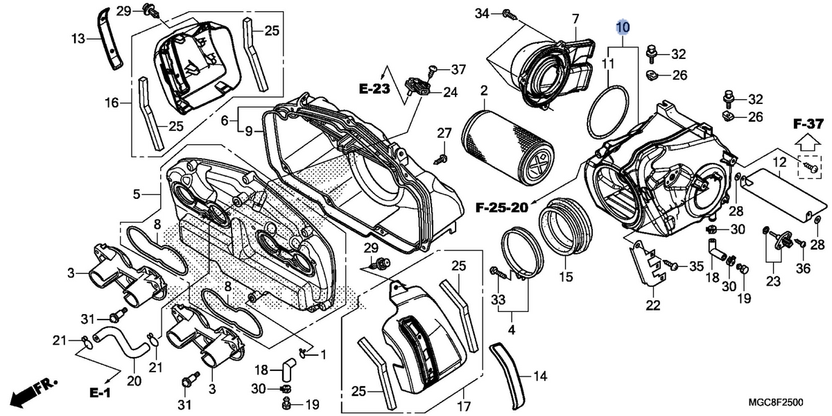 Honda OEM part 17240-MGC-010