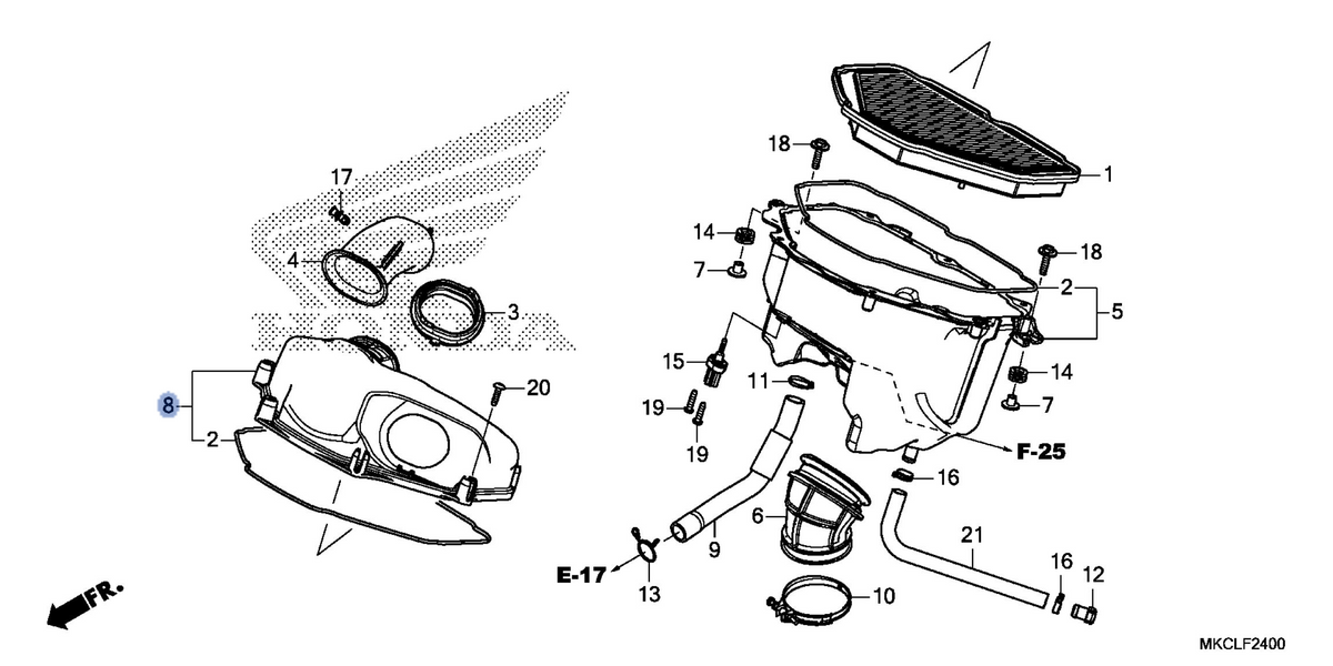 Honda OEM part 17240-MKC-A00