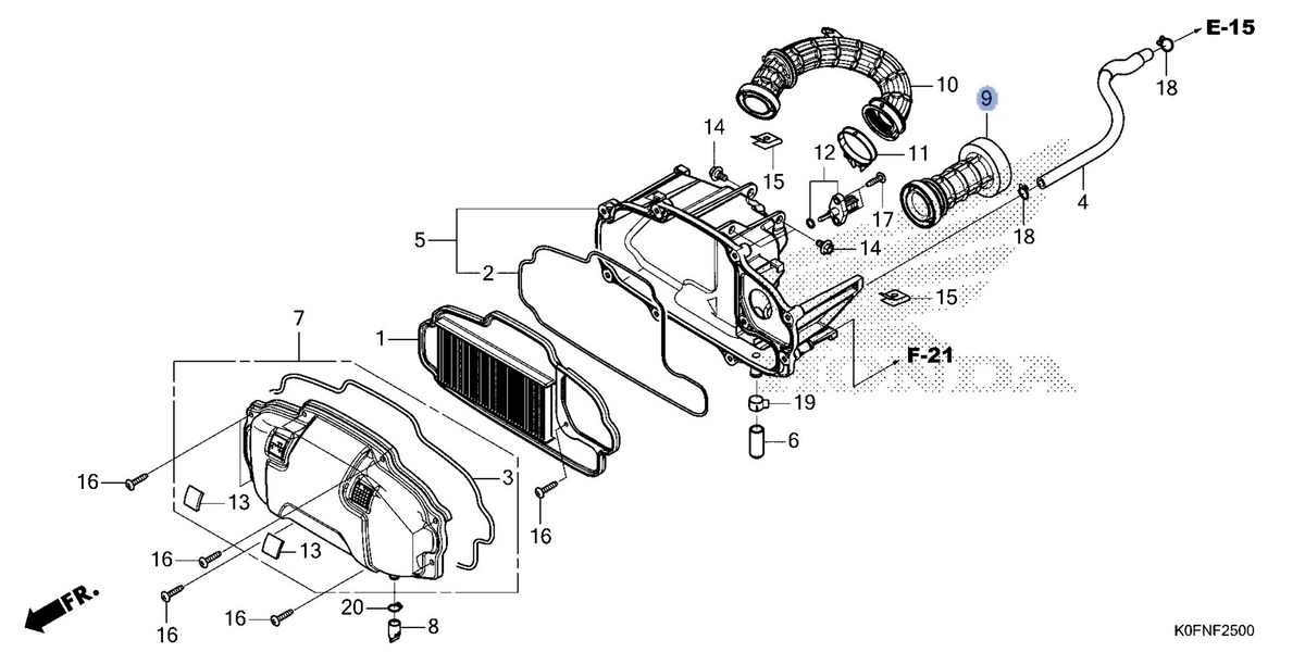 Honda OEM part 17241-K0F-T60