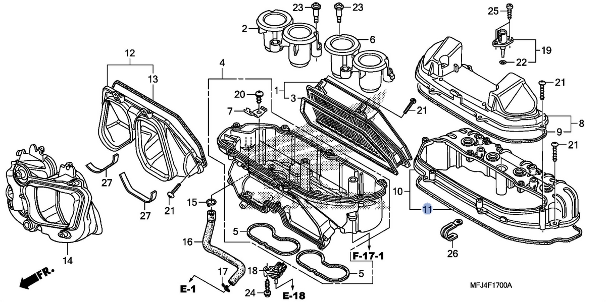 Honda OEM part 17242-MFJ-D00