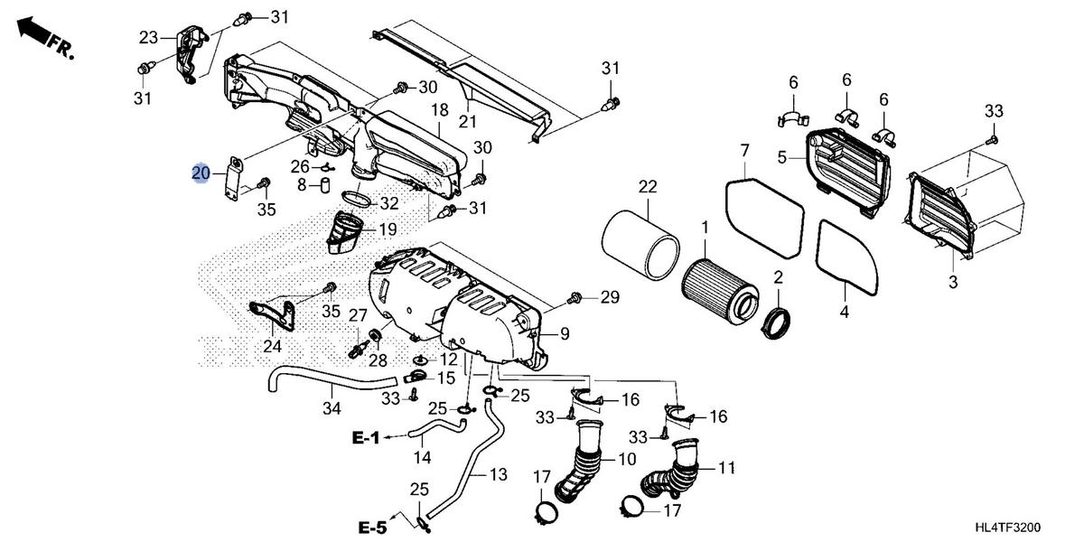 Honda OEM part 17243-HL4-B70