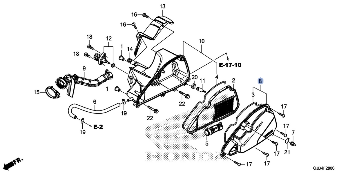 Honda OEM part 17245-GGZ-J00