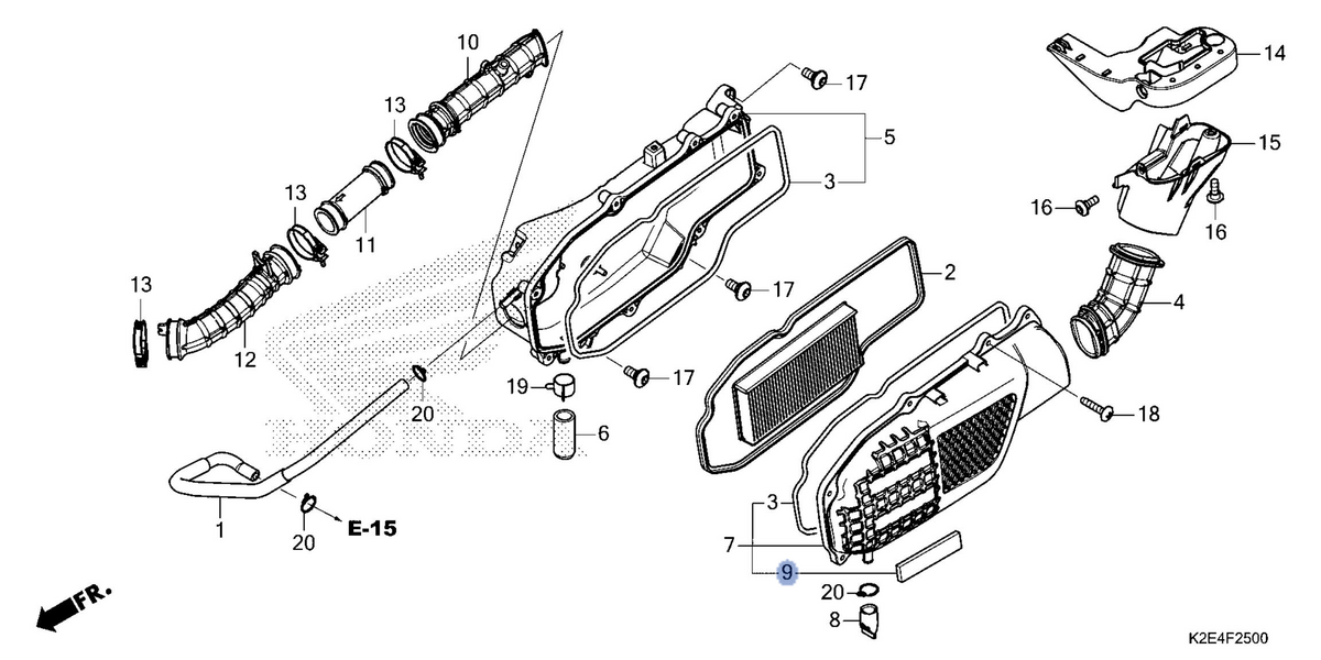 Honda OEM part 17245-K2E-T00