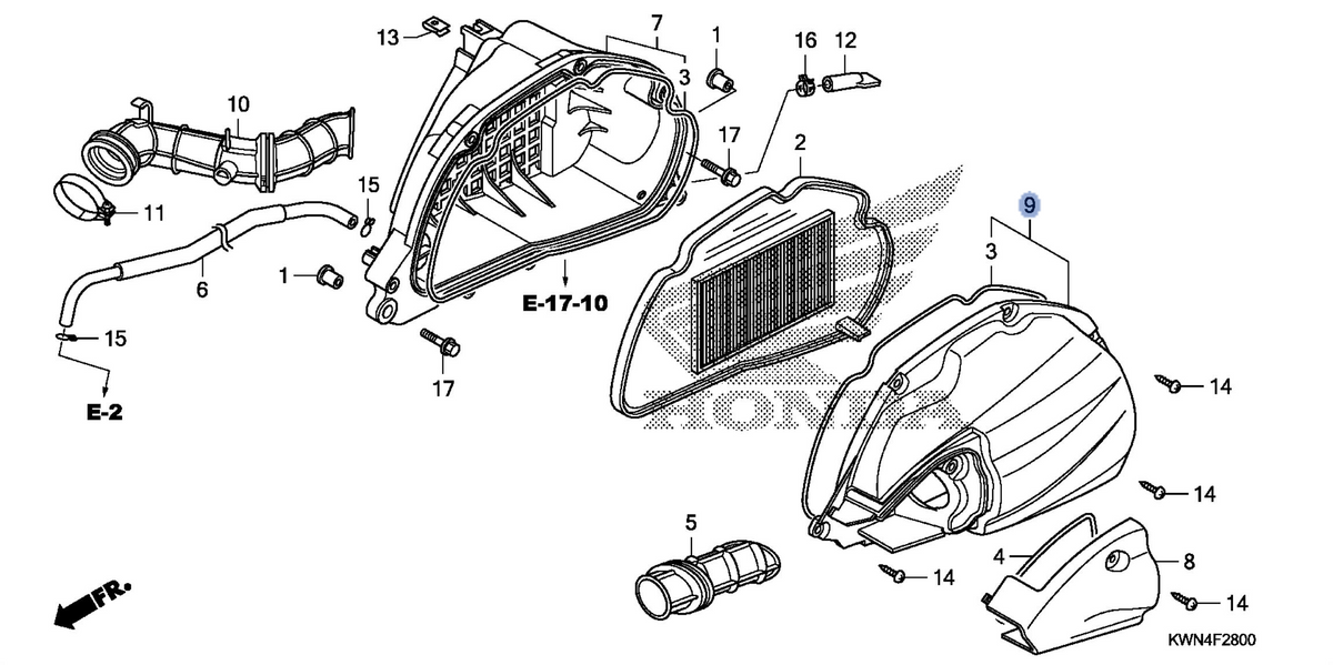 Honda OEM part 17245-KWN-900