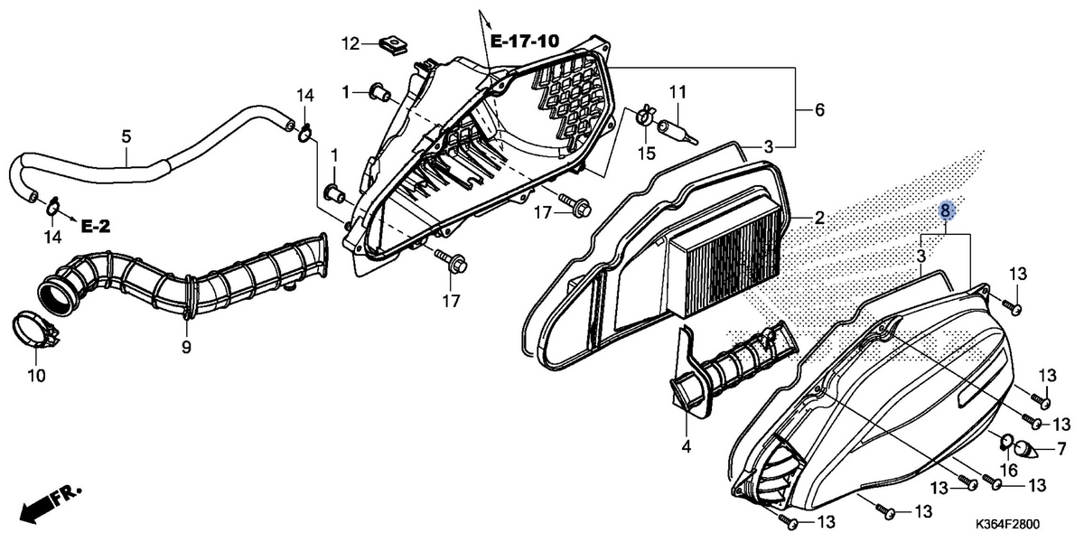 Honda OEM part 17245-KWN-980