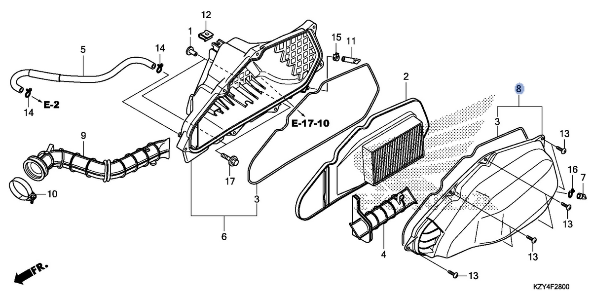 Honda OEM part 17245-KZR-600