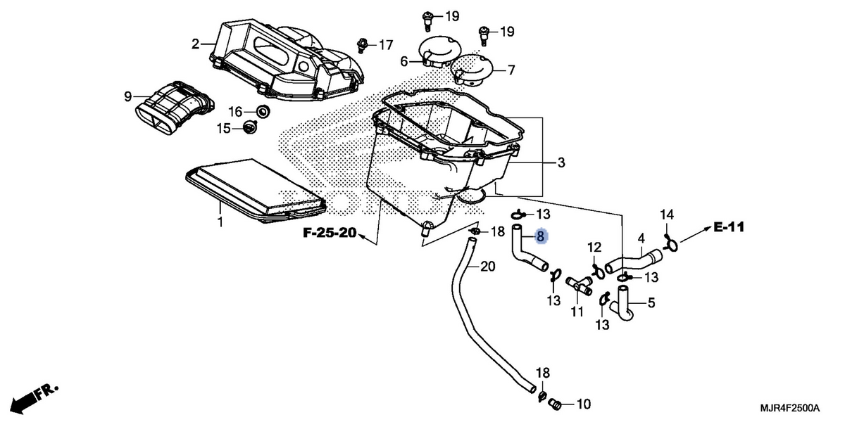 Honda OEM part 17245-MCA-000