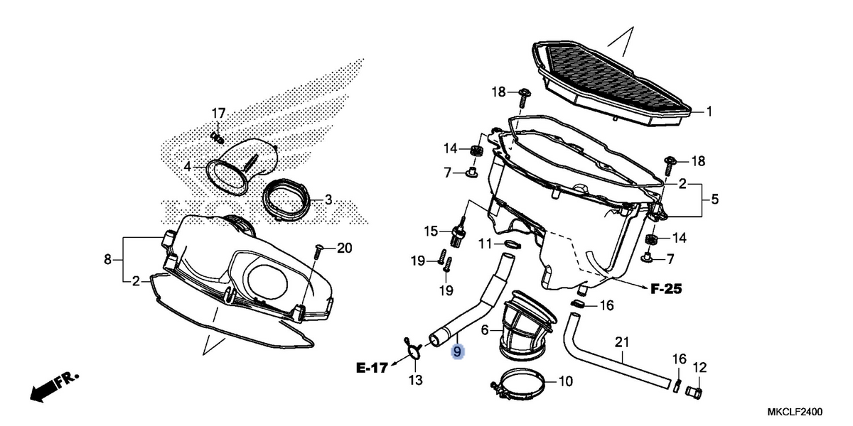 Honda OEM part 17245-MKC-A00