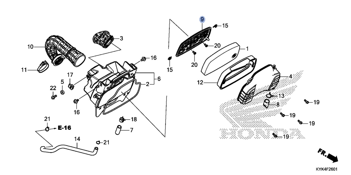 Honda OEM part 17250-KYK-D10