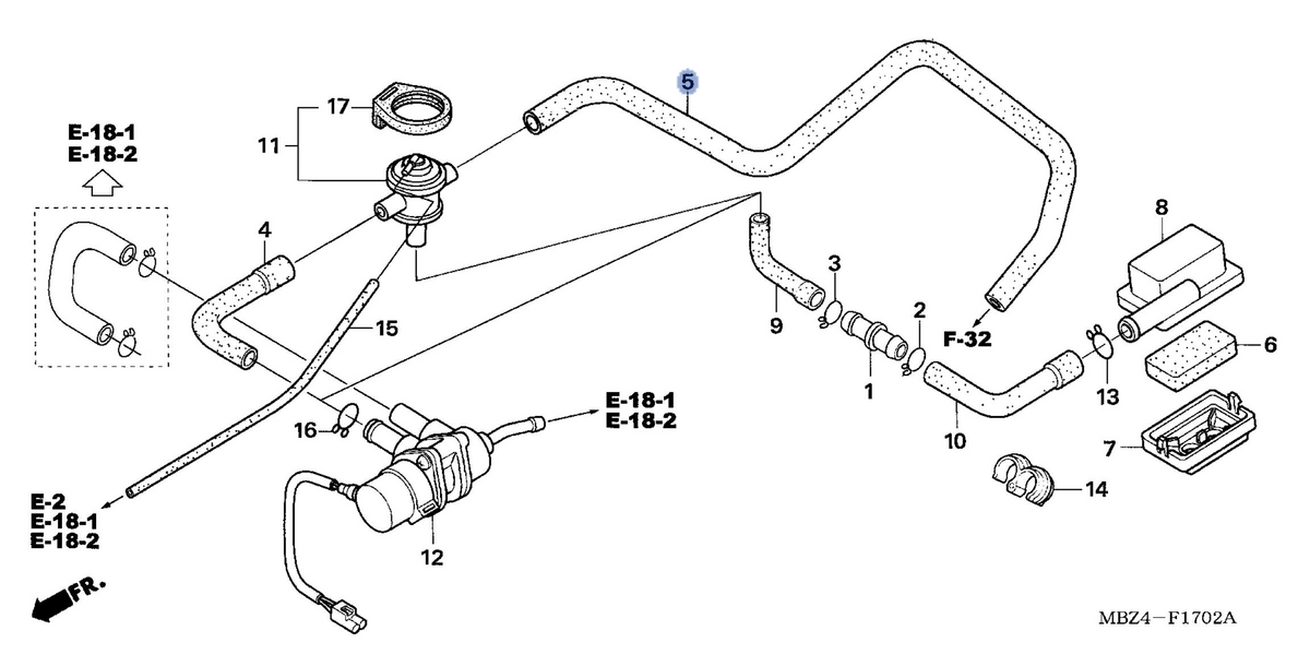 Honda OEM part 17252-MBZ-L10