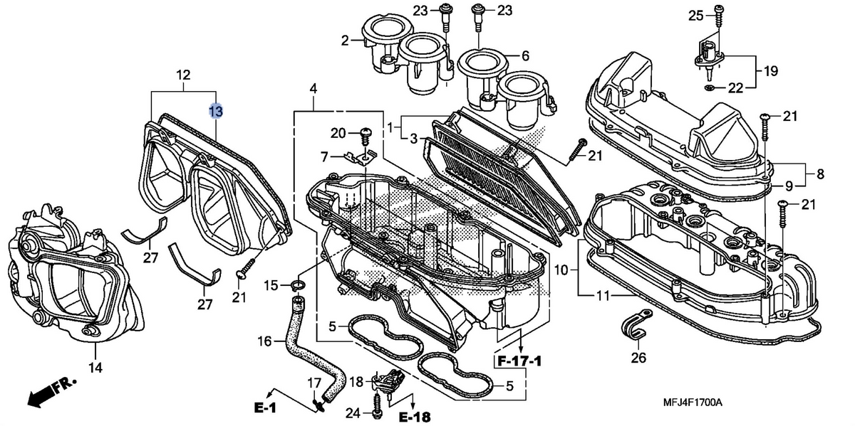 Honda OEM part 17252-MFJ-D00