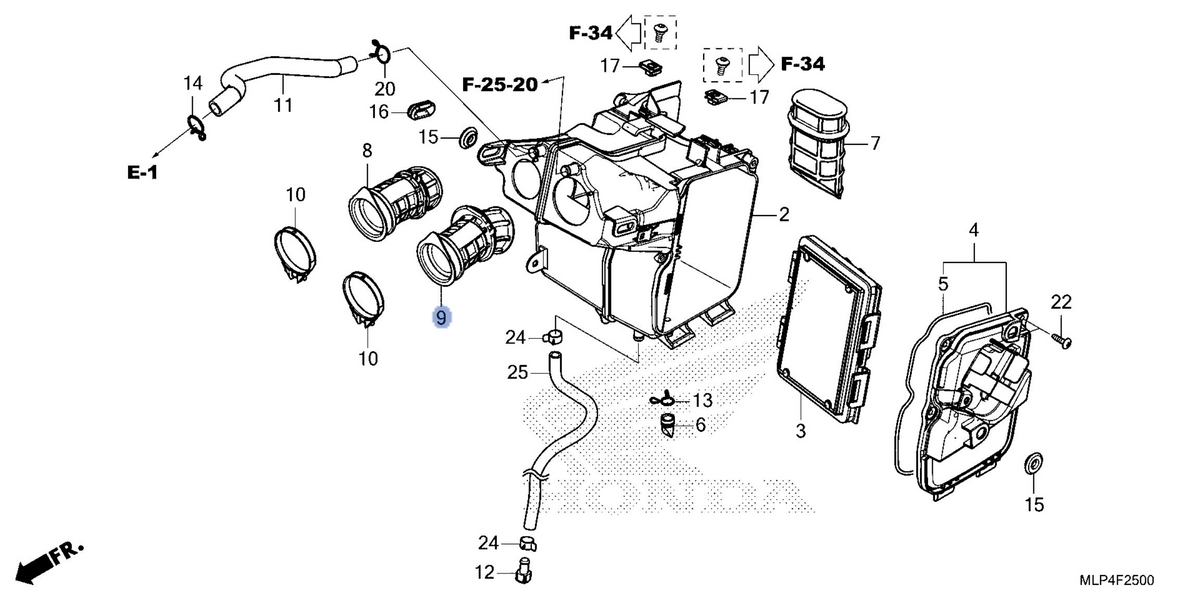 Honda OEM part 17252-MLP-AA0