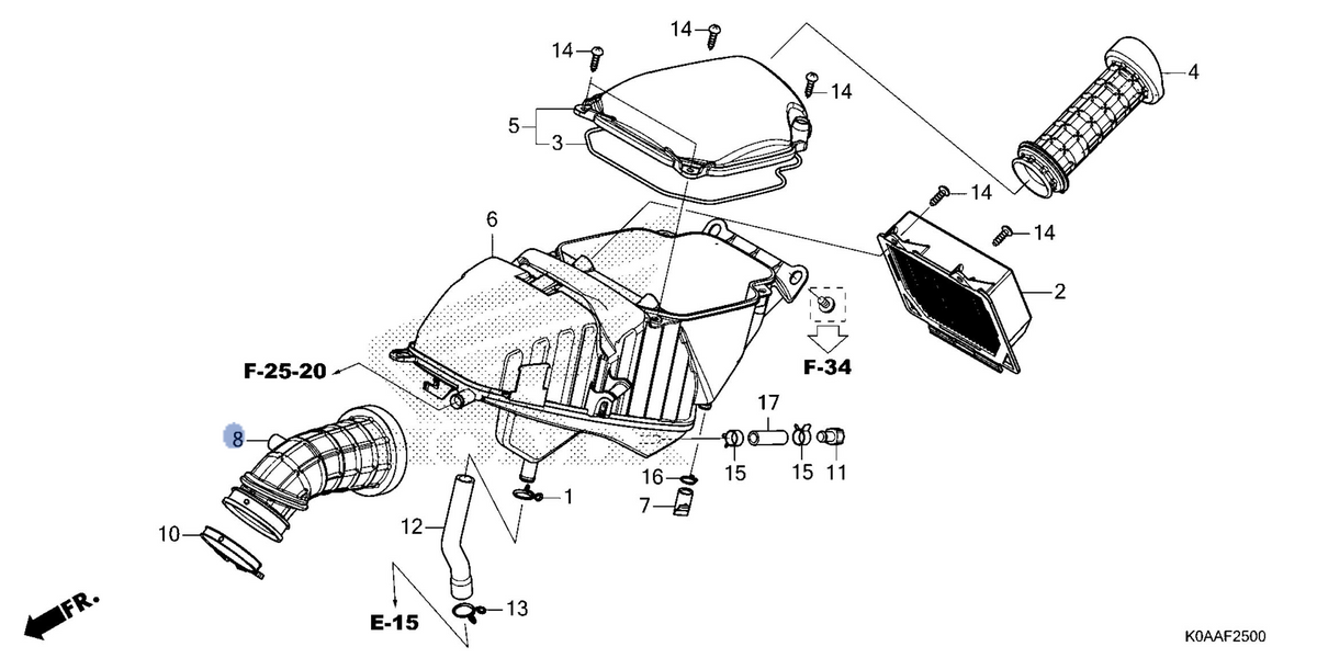 Honda OEM part 17253-K0A-DB0