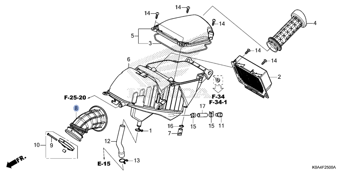 Honda OEM part 17253-K0A-E10