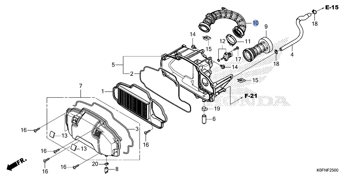 Honda OEM part 17253-K0F-T60