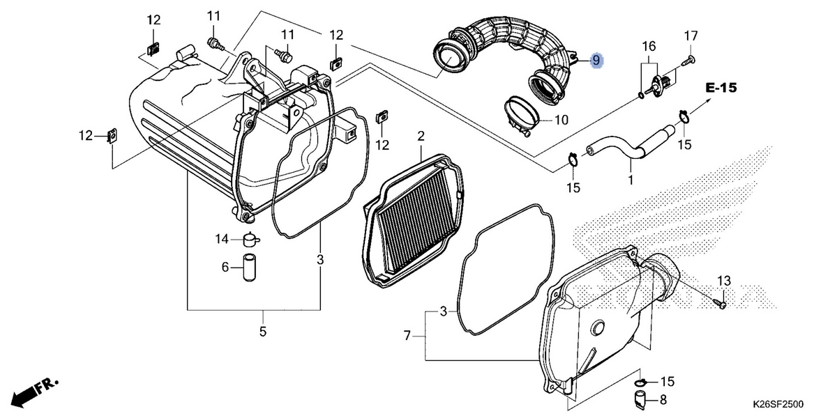 Honda OEM part 17253-K26-G00
