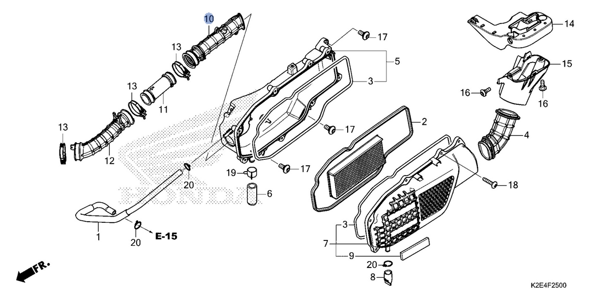 Honda OEM part 17253-K2E-T00