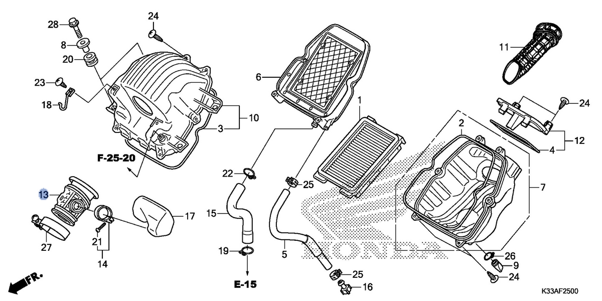 Honda OEM part 17253-K33-D00