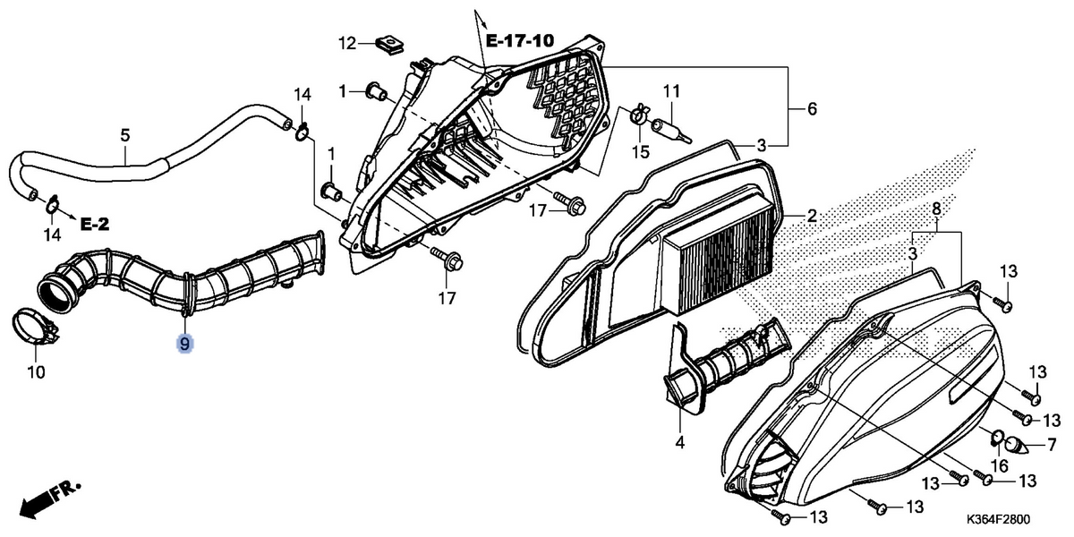 Honda OEM part 17253-K36-J00