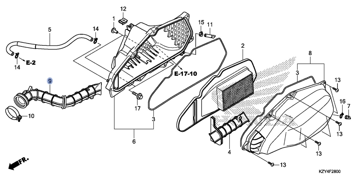 Honda OEM part 17253-KZY-900