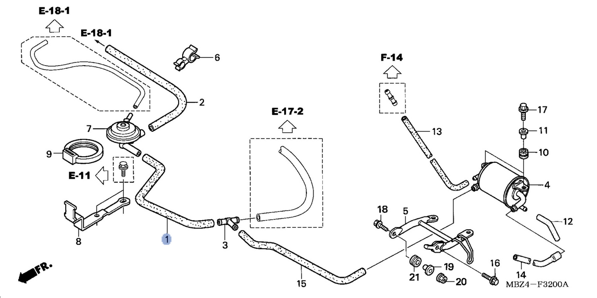 Honda OEM part 17253-MBZ-L10