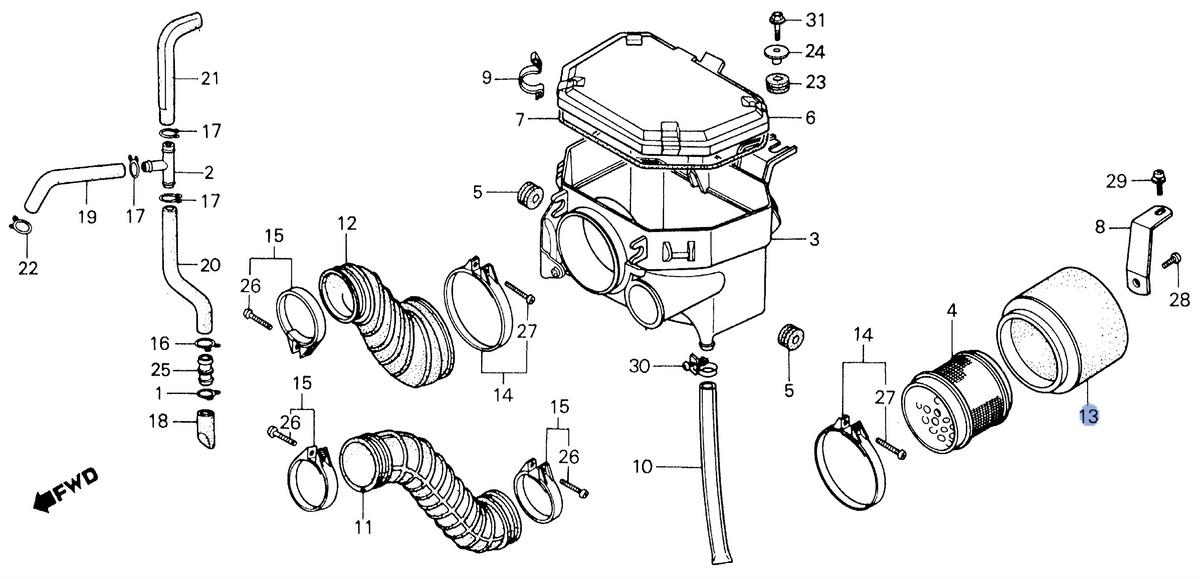 Honda OEM part 17254-HA0-000