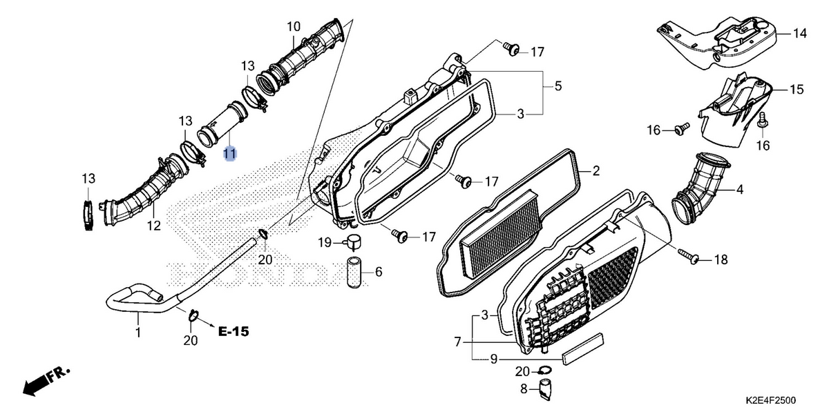Honda OEM part 17254-K2E-T00