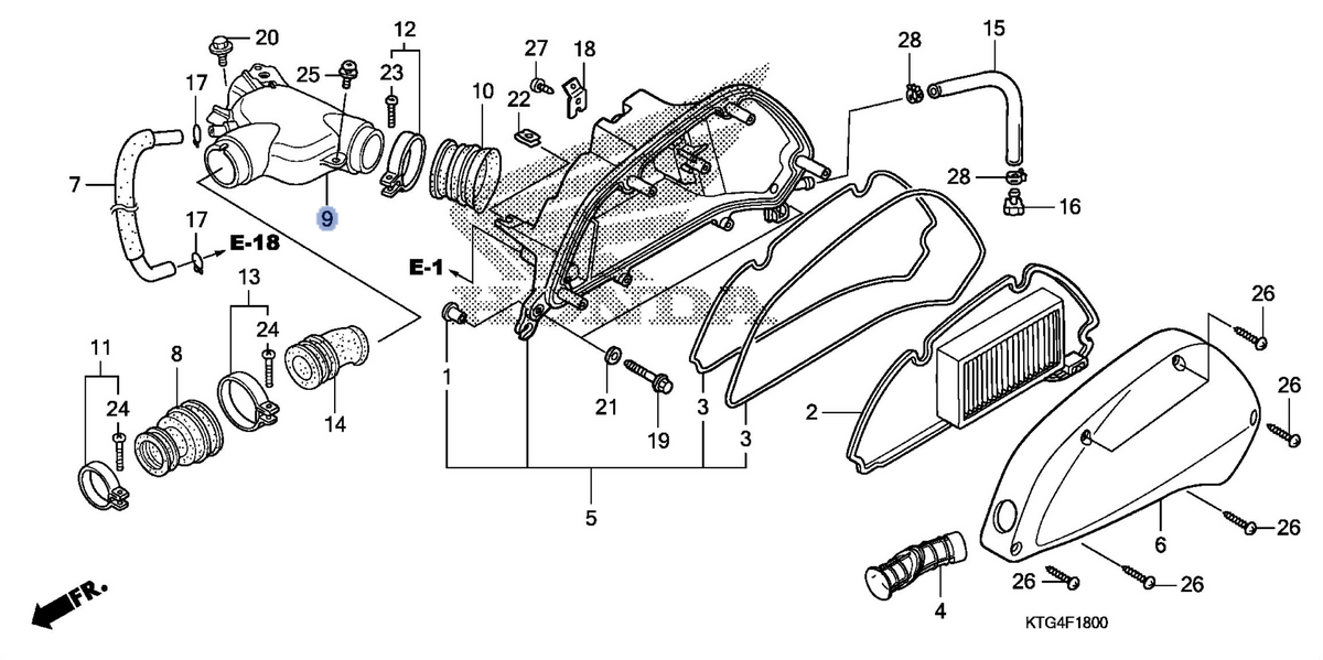 Honda OEM part 17254-KTF-642
