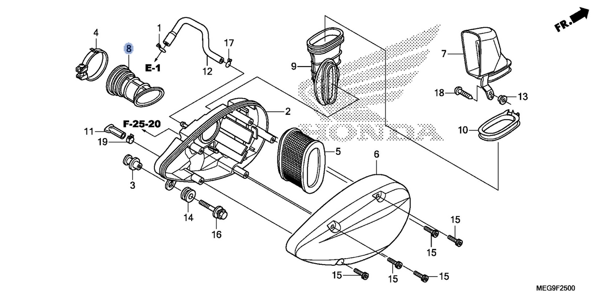 Honda OEM part 17254-MFE-640