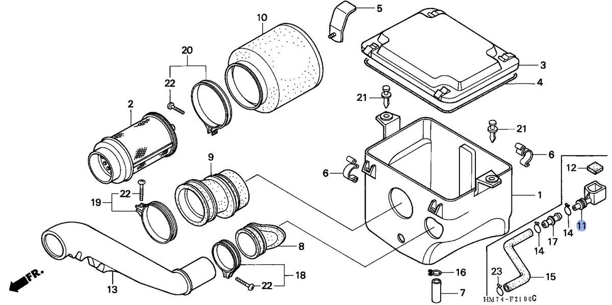 Honda OEM part 17255-HM7-L00