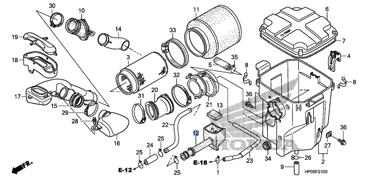 Honda OEM part 17255-HP0-A00