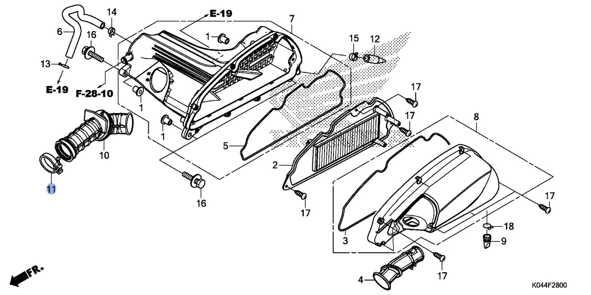 Honda OEM part 17255-K04-930