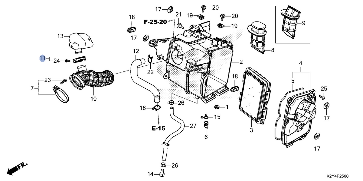 Honda OEM part 17255-K2Y-J70